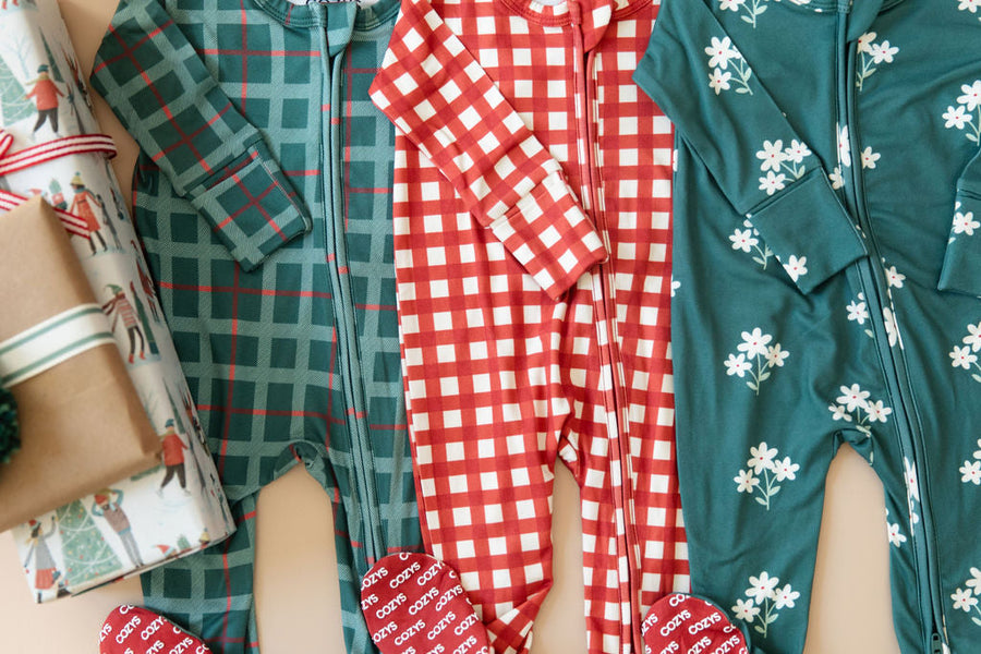CANDY CANE GINGHAM | FOOTIE ONE PIECE