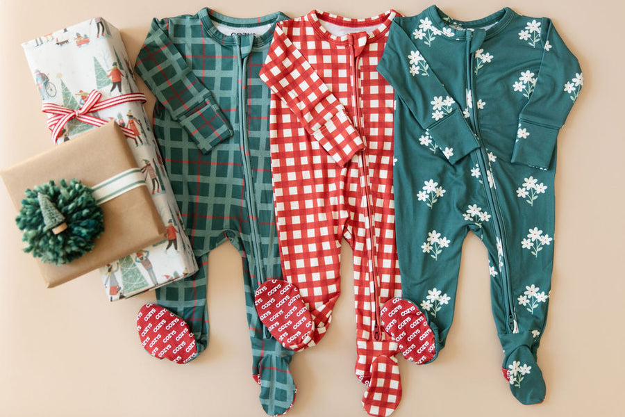 CANDY CANE GINGHAM | FOOTIE ONE PIECE