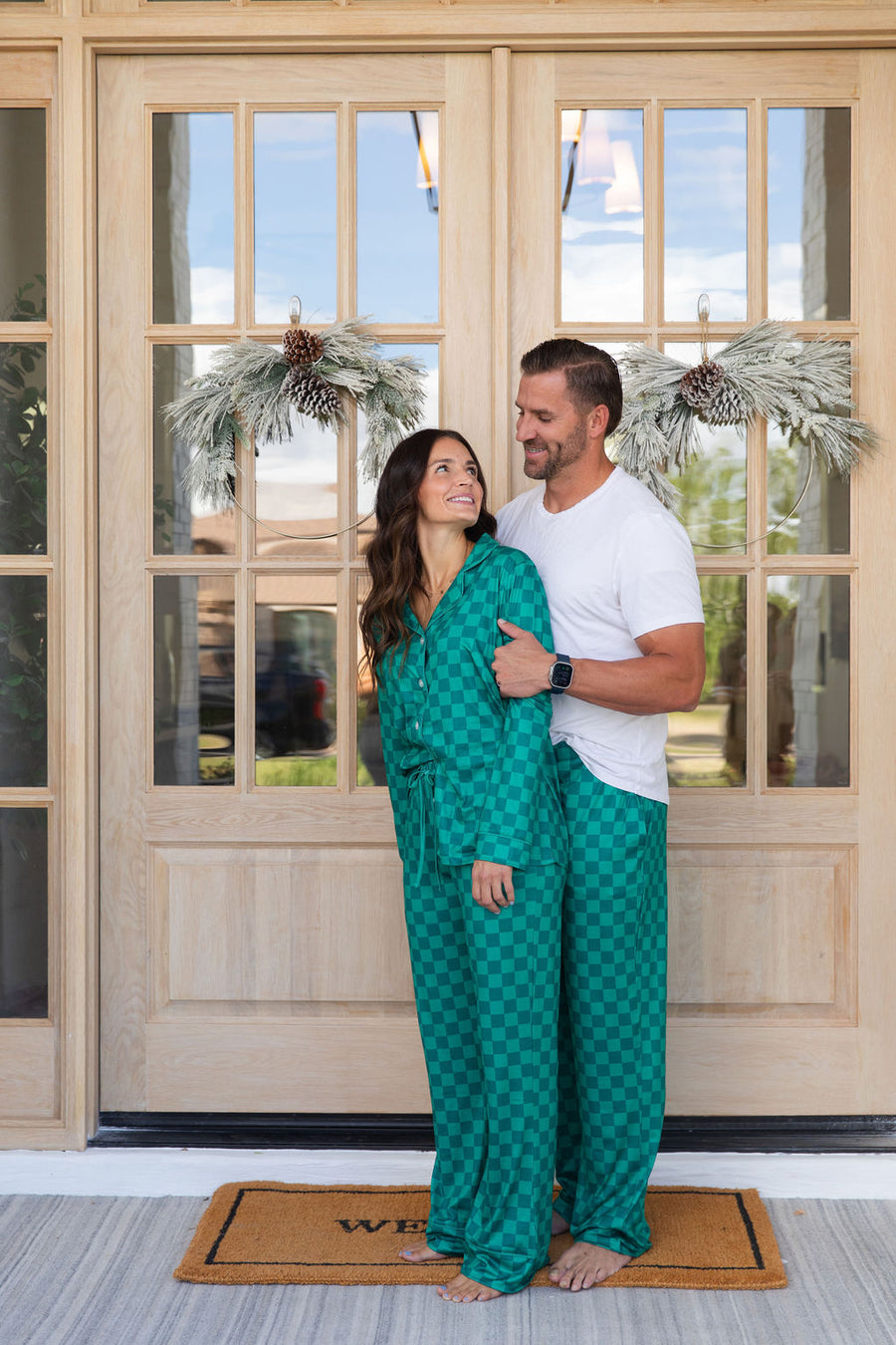 EVERGREEN CHECKER | NEW* WOMEN'S BUTTON UP LONG SLEEVE SET