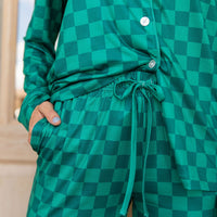 EVERGREEN CHECKER | NEW* WOMEN'S BUTTON UP LONG SLEEVE SET