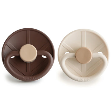 FRIGG LITTLE VIKING NATURAL RUBBER PACIFIER | COCOA/CREAM | 2 PACK