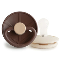 FRIGG LITTLE VIKING NATURAL RUBBER PACIFIER | COCOA/CREAM | 2 PACK