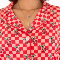 CHERRY CHECKER | NEW* WOMEN'S LONG SLEEVE SHORTS SET