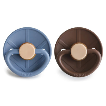 FRIGG LITTLE VIKING NATURAL RUBBER PACIFIER | OCEAN VIEW/COCOA | 2 PACK