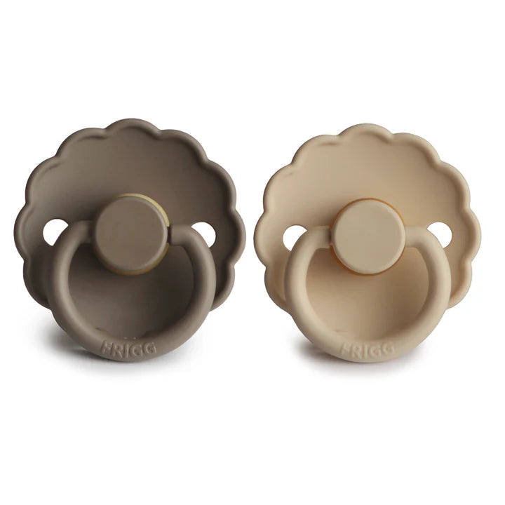 FRIGG DAISY NATURAL RUBBER PACIFIER | CROISSANT/PORTOBELLO | 2 PACK