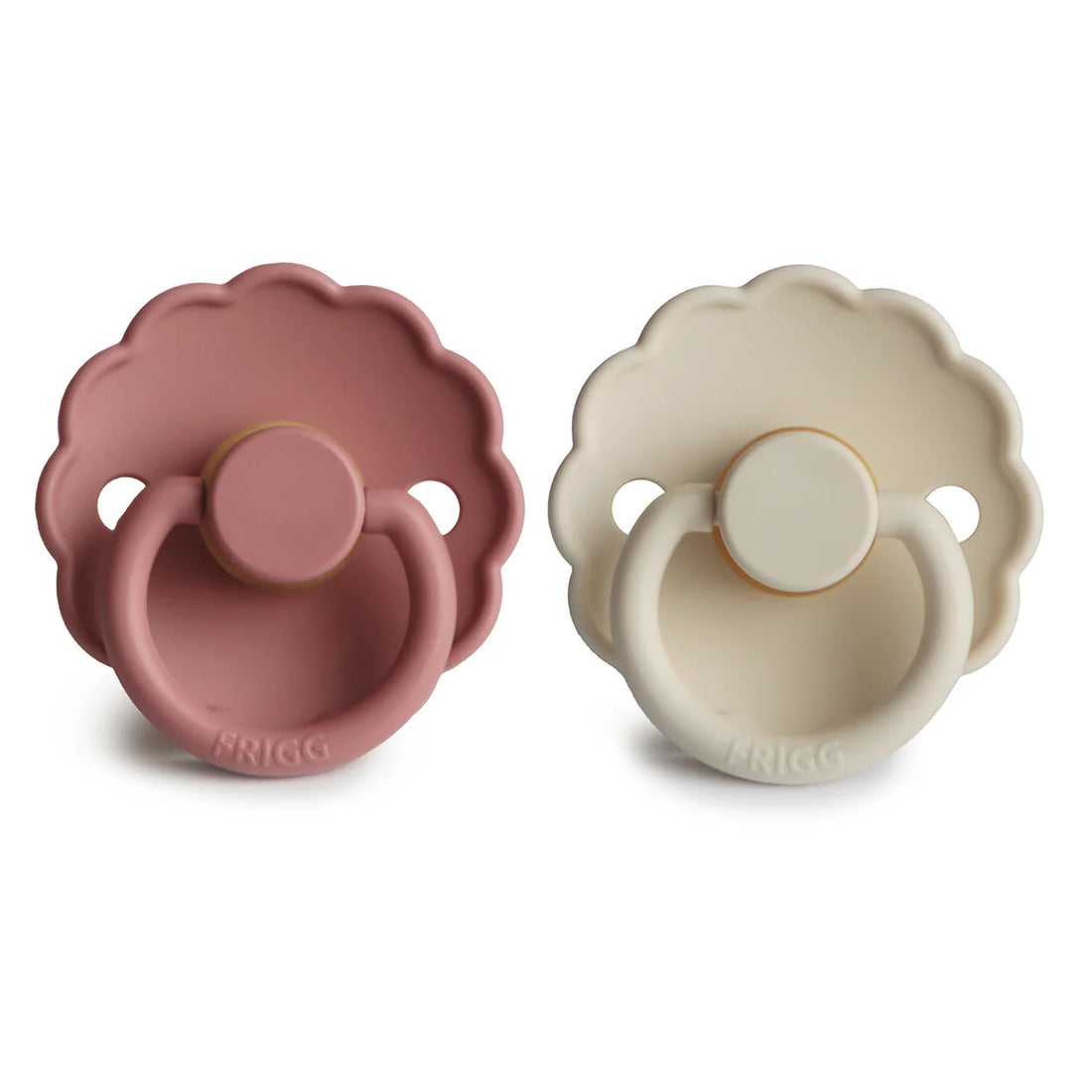 FRIGG DAISY NATURAL RUBBER PACIFIER | POWDER BLUSH/CREAM | 2 PACK