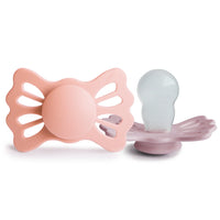 FRIGG LUCKY SYMMETRICAL SILICONE BABY PACIFIER | PRETTY IN PEACH/PRIMROSE | 2-PACK