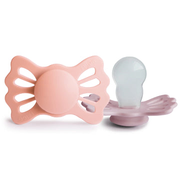 FRIGG LUCKY SYMMETRICAL SILICONE BABY PACIFIER | PRETTY IN PEACH/PRIMROSE | 2-PACK