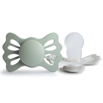 FRIGG LUCKY SYMMETRICAL SILICONE BABY PACIFIER | SAGE/SILVER GRAY | 2-PACK