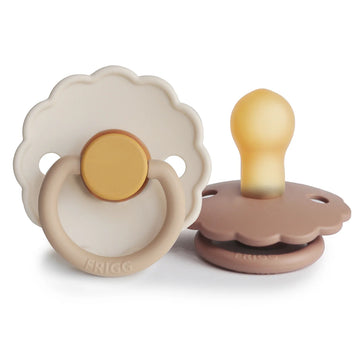 FRIGG DAISY NATURAL RUBBER PACIFIER | CHAMOMILE/PEACH BRONZE | 2 PACK