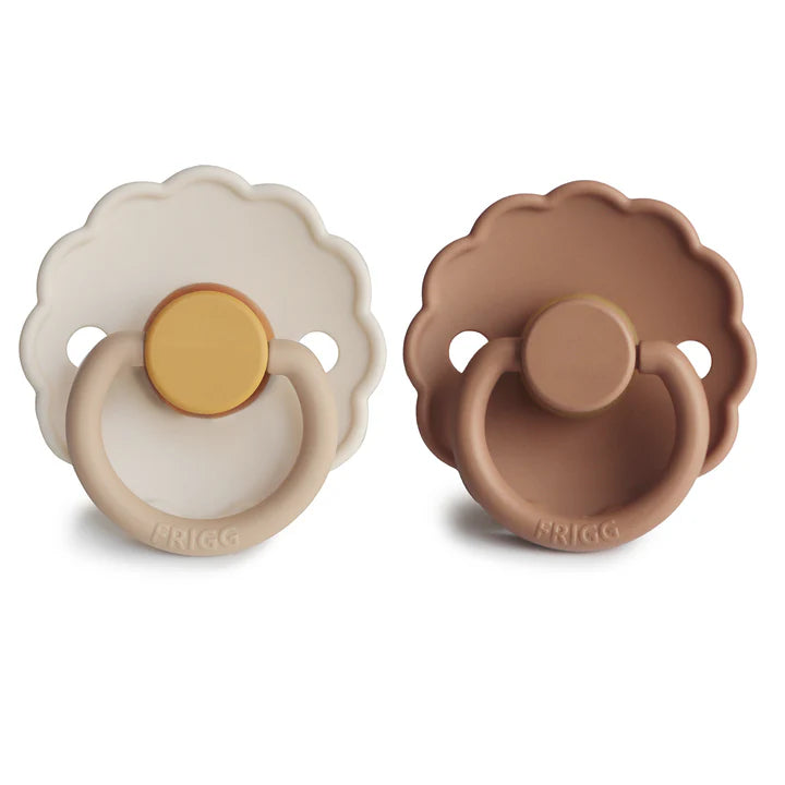 FRIGG DAISY NATURAL RUBBER PACIFIER | CHAMOMILE/PEACH BRONZE | 2 PACK