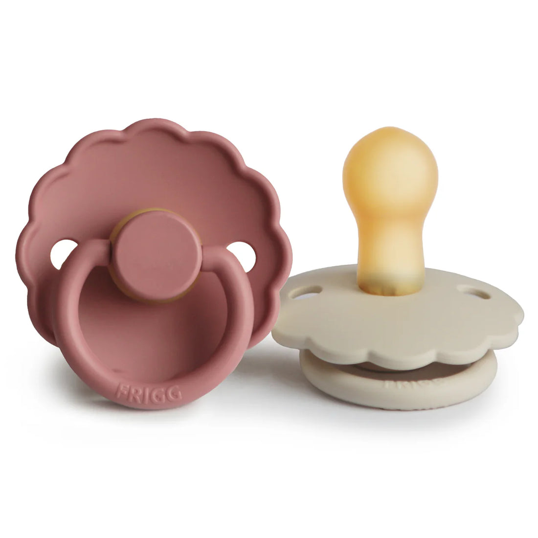 FRIGG DAISY NATURAL RUBBER PACIFIER | POWDER BLUSH/CREAM | 2 PACK