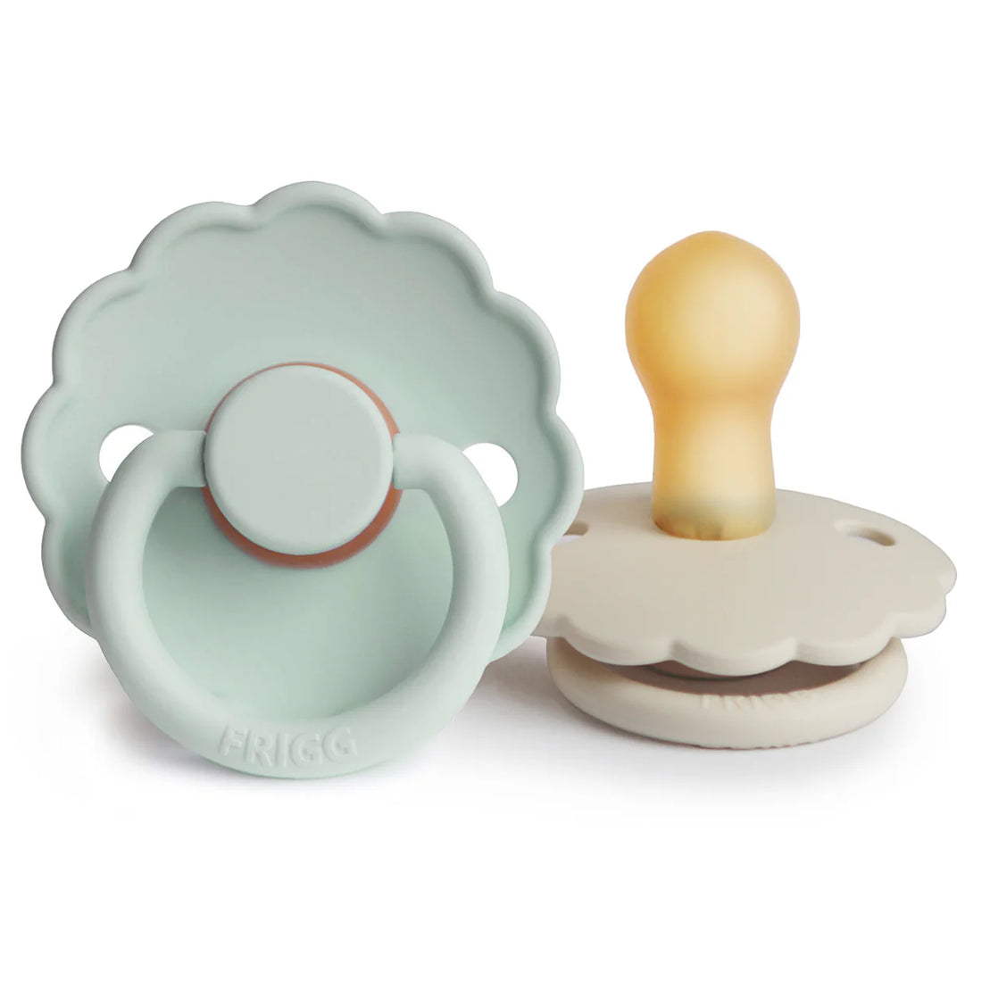 FRIGG DAISY NATURAL RUBBER PACIFIER | SEAFOAM/CREAM | 2 PACK