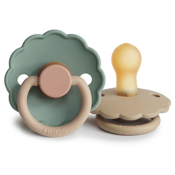 FRIGG DAISY NATURAL RUBBER PACIFIER | WILLOW/CROISSANT | 2 PACK