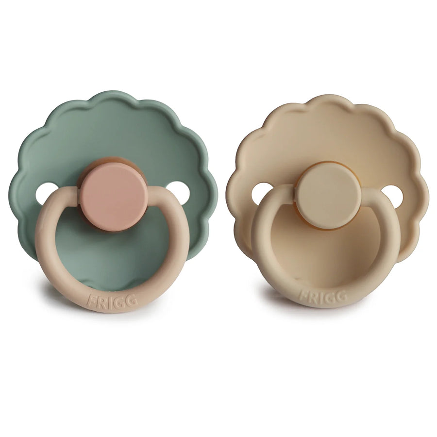 FRIGG DAISY NATURAL RUBBER PACIFIER | WILLOW/CROISSANT | 2 PACK