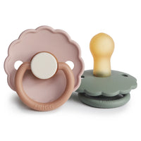 FRIGG DAISY NATURAL RUBBER PACIFIER | BISCUIT/LILY PAD | 2 PACK